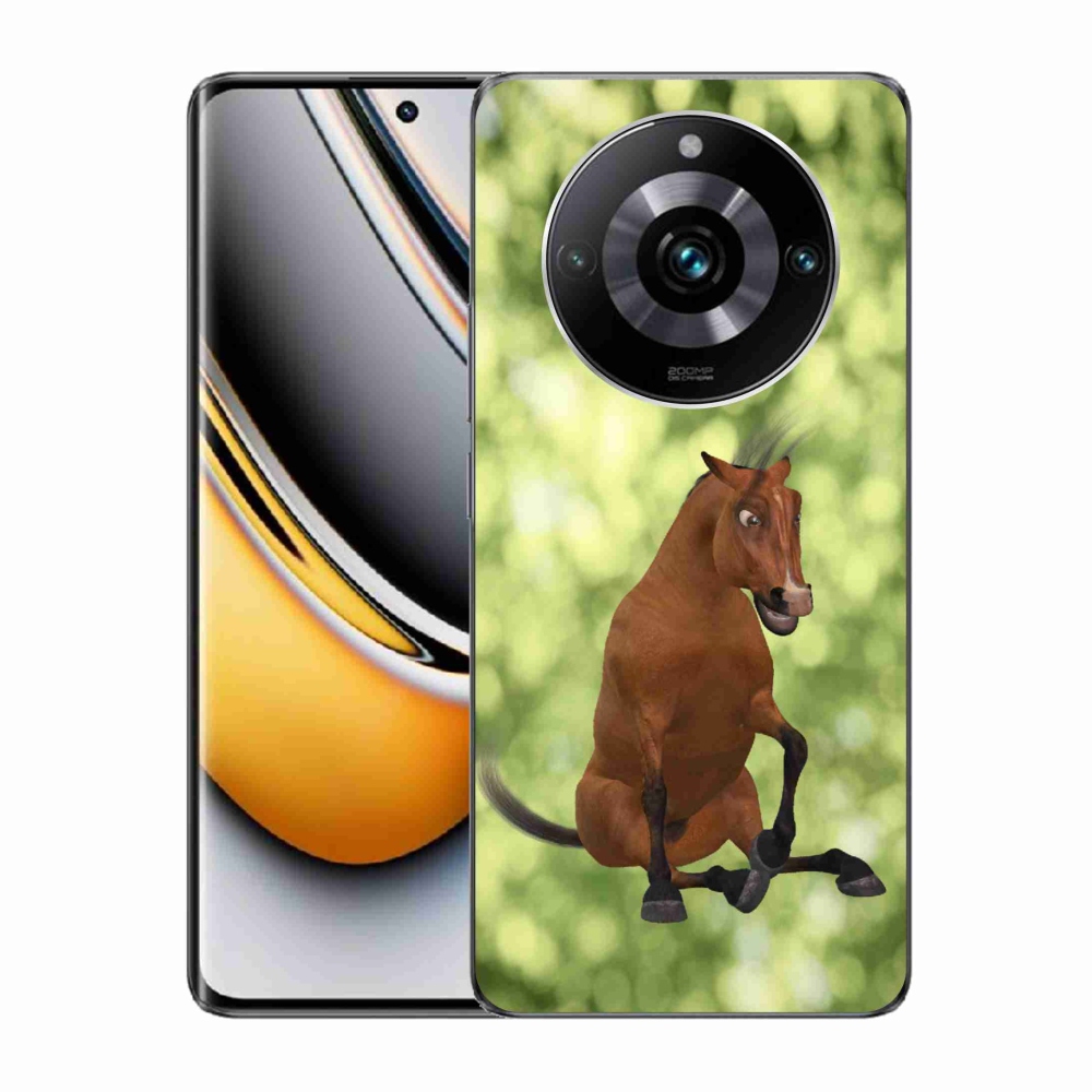 Gelový kryt mmCase na Realme 11 Pro/11 Pro+ - hnědý kreslený kůň 1