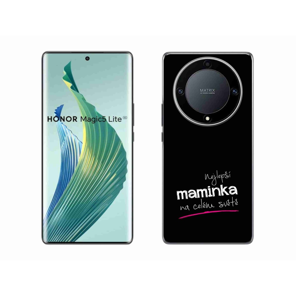 Gelový kryt mmCase na Honor Magic 5 Lite 5G - nejlepší maminka 4 černé pozadí