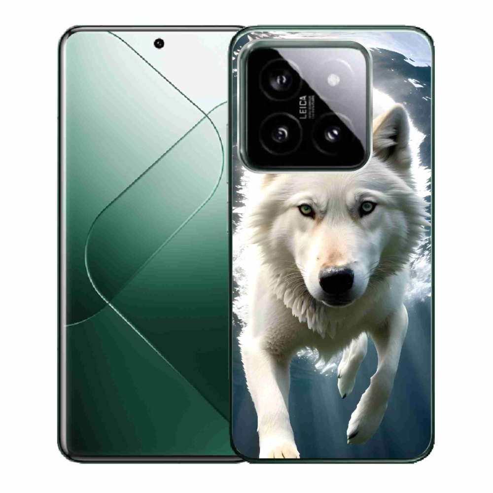 Gelový kryt mmCase na Xiaomi 14 - bílý vlk