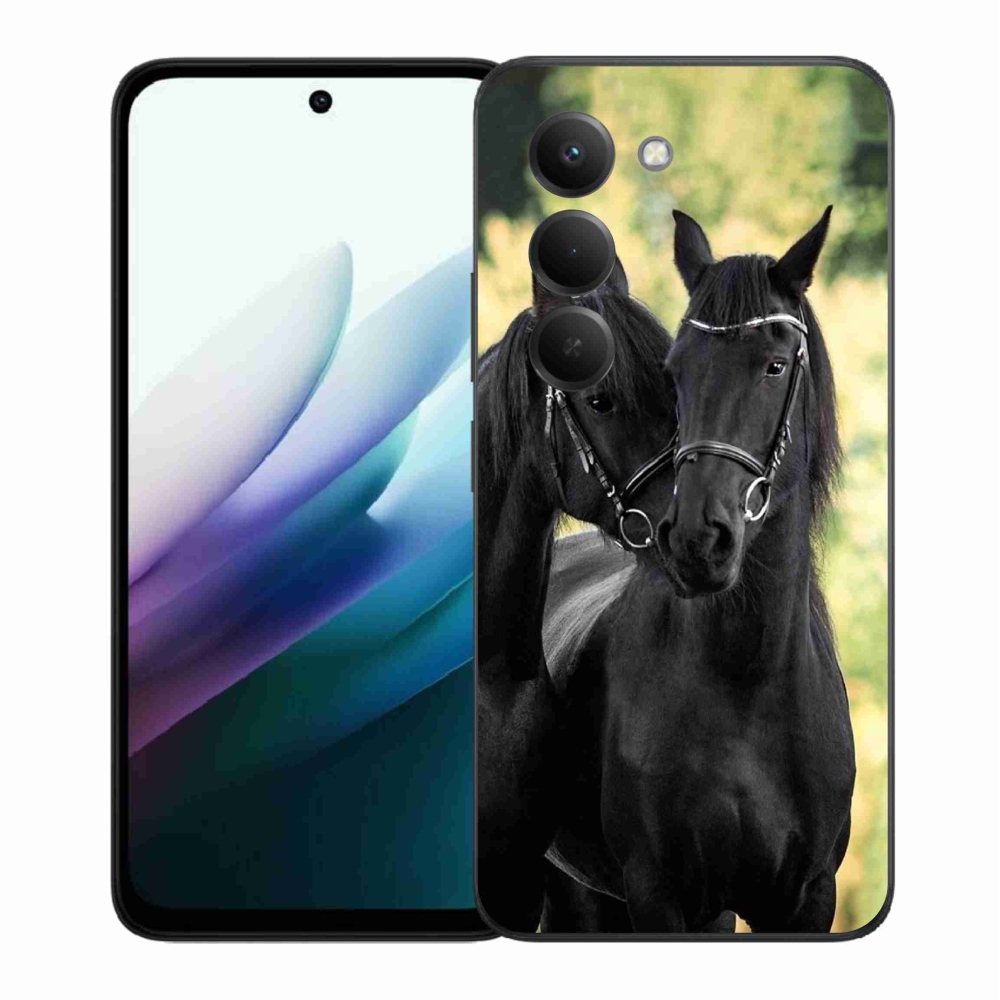 Gelový kryt mmCase na Xiaomi Redmi 15 4G/5G (171mm) - dva černí koně