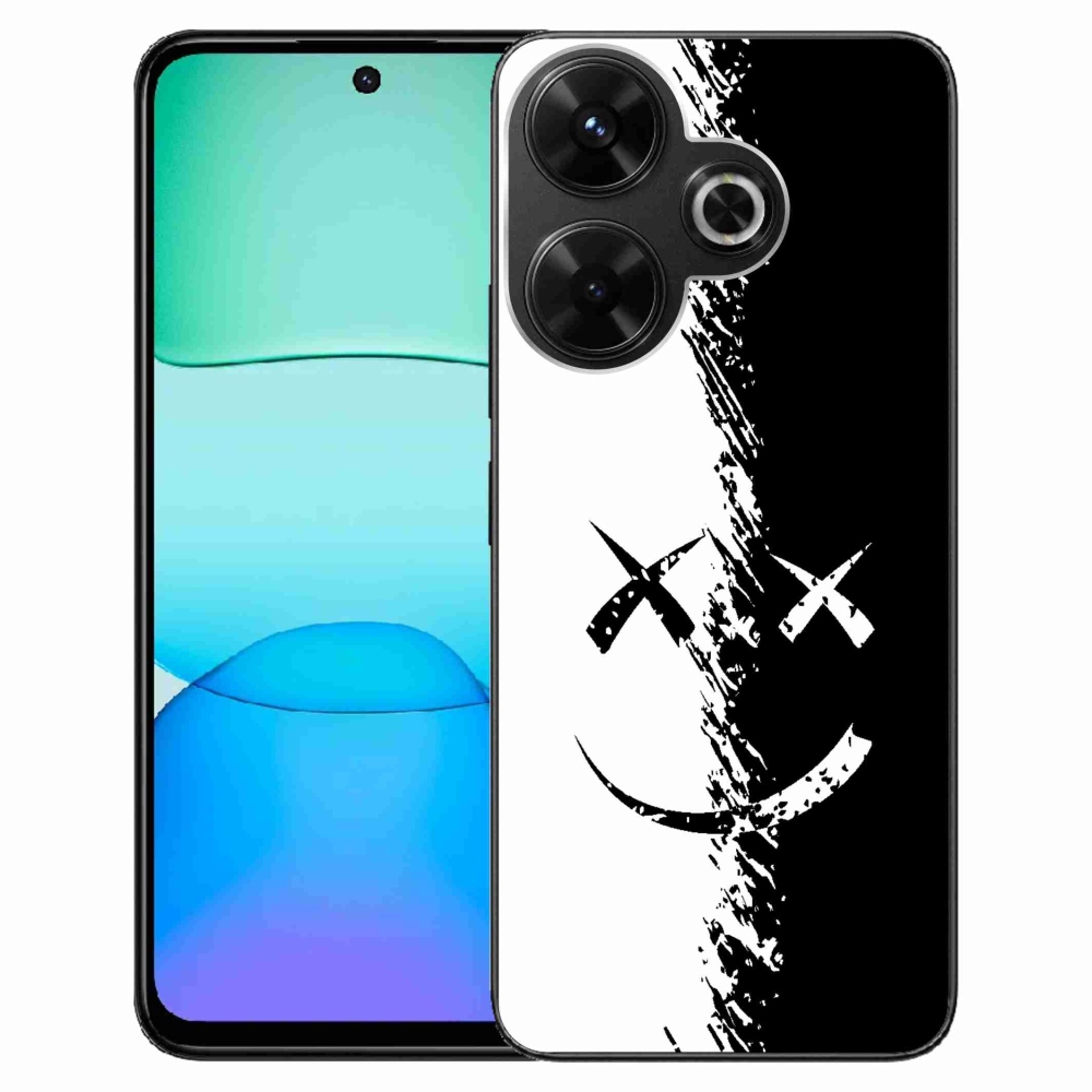 Gelový kryt mmCase na Xiaomi Redmi 13 4G/Poco M6 4G - černobílý smajlík