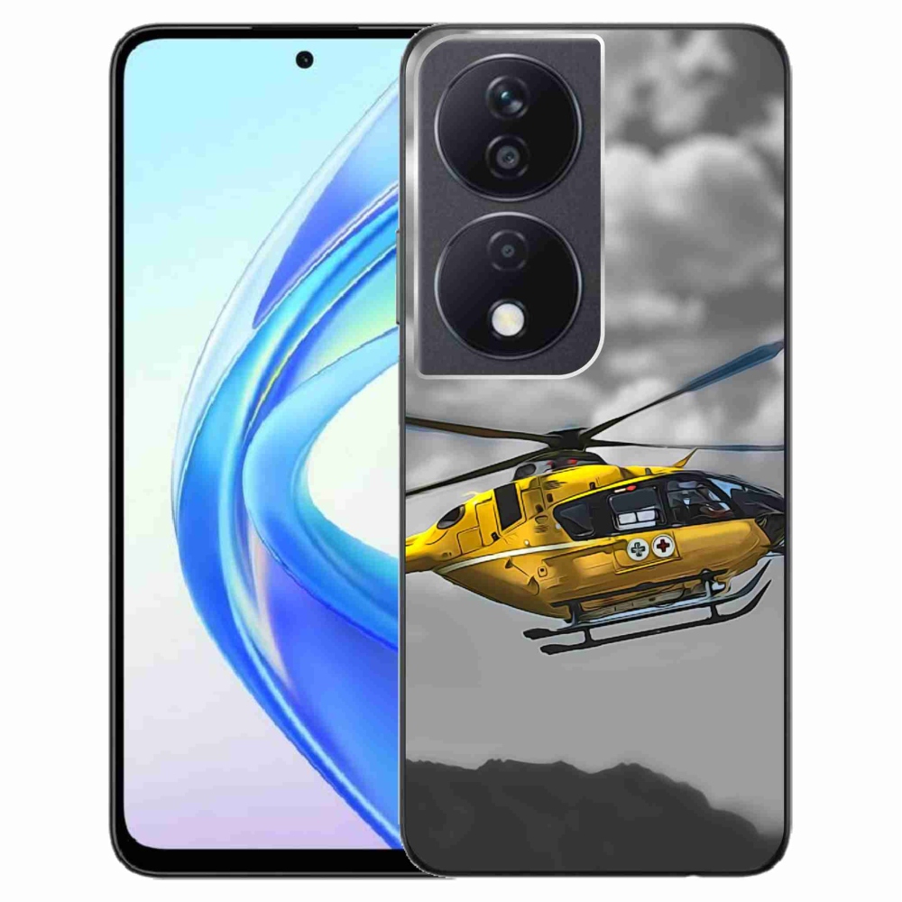 Gelový kryt mmCase na Honor X7b/Honor 90 Smart - žlutá helikoptéra