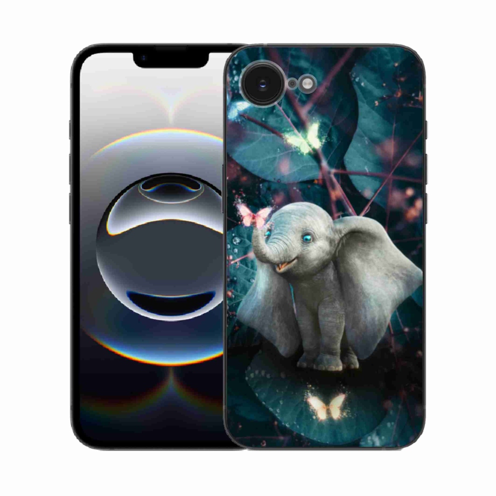 Gelový kryt mmCase na iPhone 16e - roztomilý slon