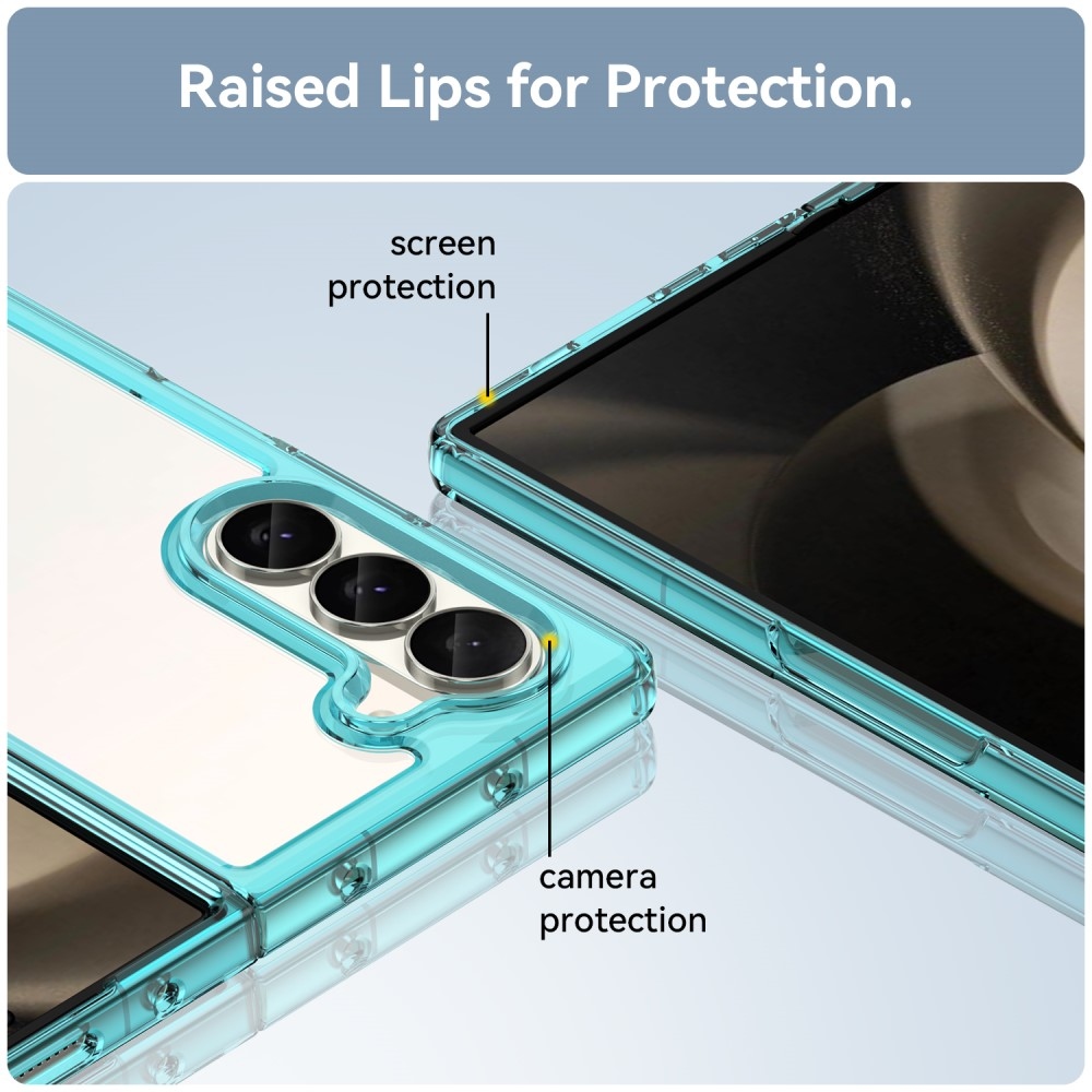 Gelový obal s pevnými zády na Samsung Galaxy Z Fold6 5G - světlemodrý