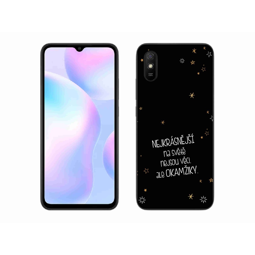 Gelový kryt mmCase na Xiaomi Redmi 9AT - citát 4 černé pozadí
