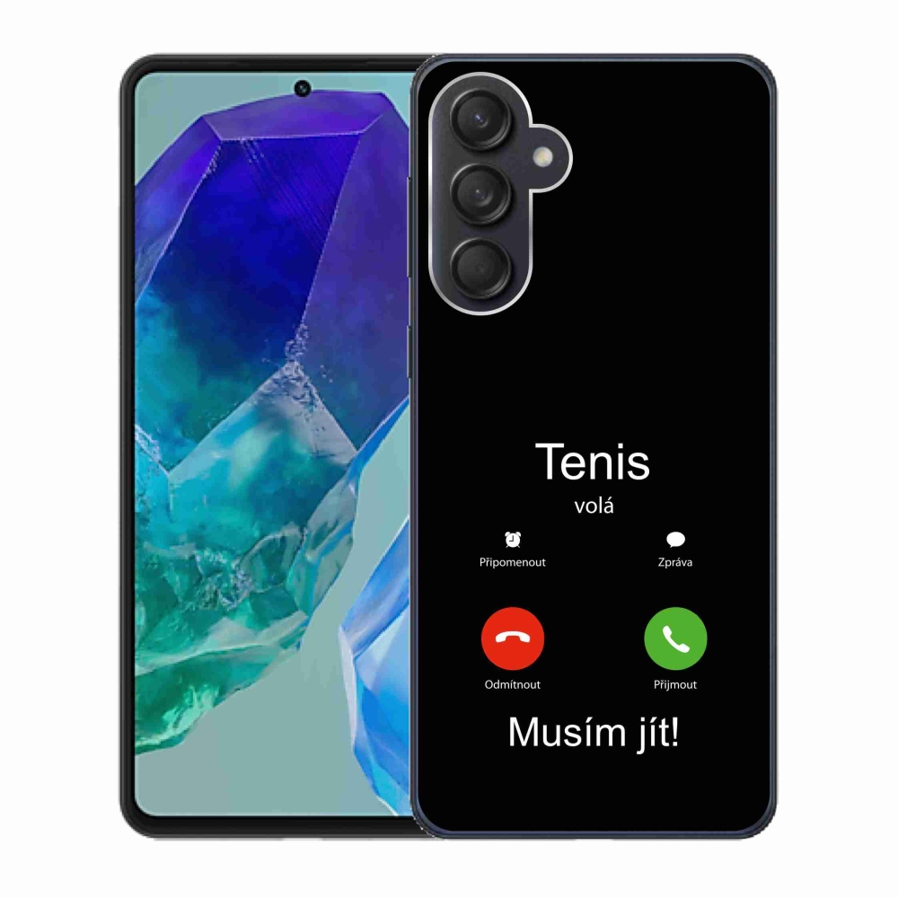 Gelový kryt mmCase na Samsung Galaxy M55 5G - tenis volá černé pozadí