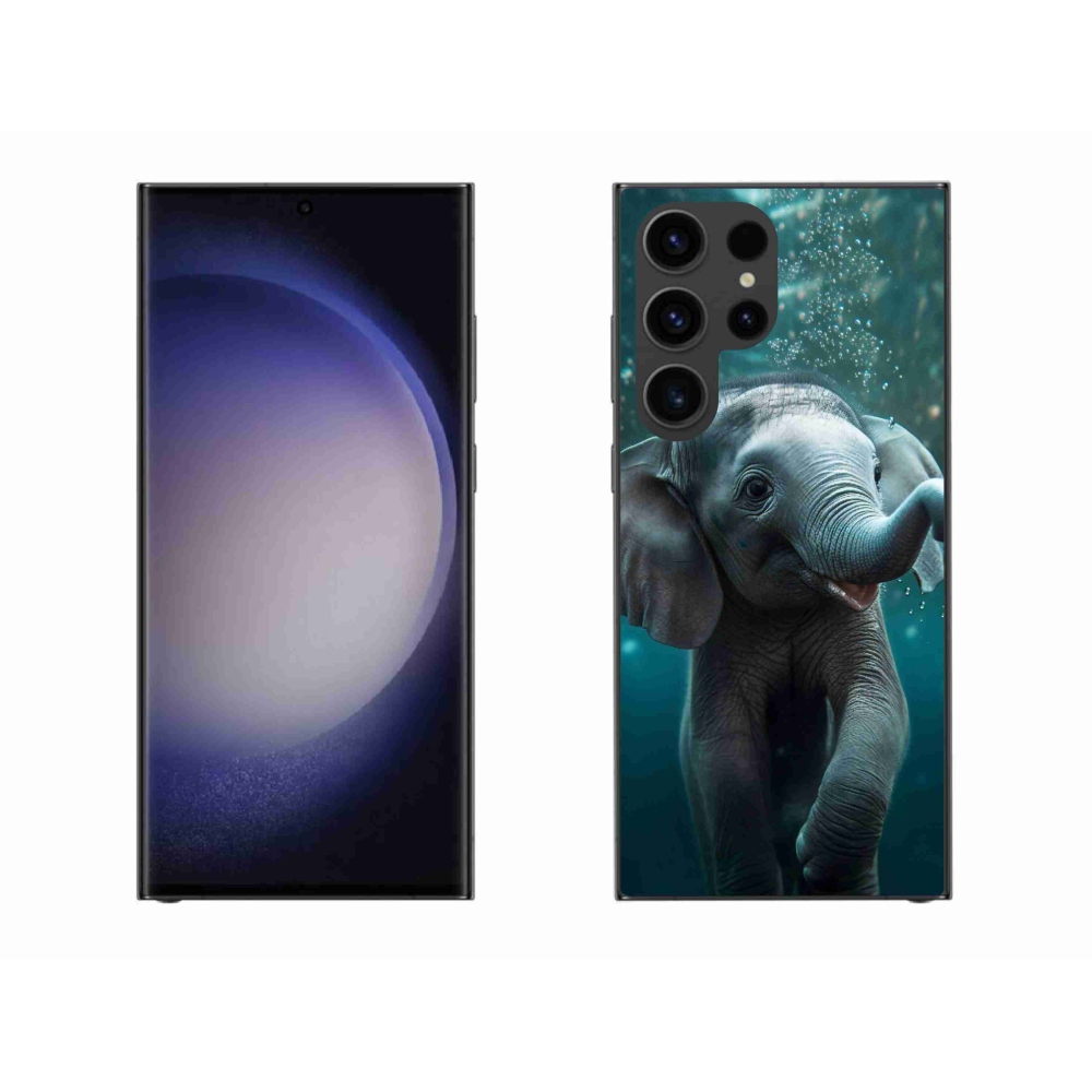 Gelový kryt mmCase na Samsung Galaxy S23 Ultra 5G - slůně pod vodou