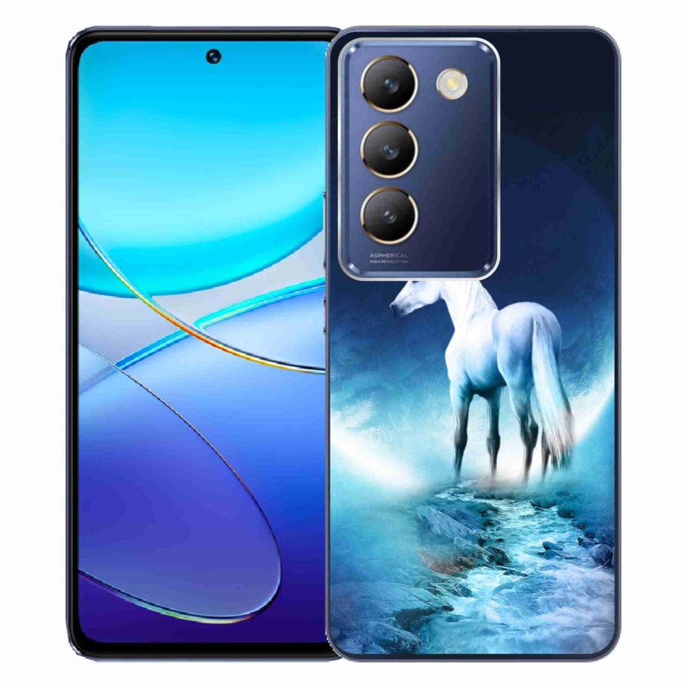 Gelový kryt mmCase na Vivo V40 SE 4G/5G - bílý jednorožec