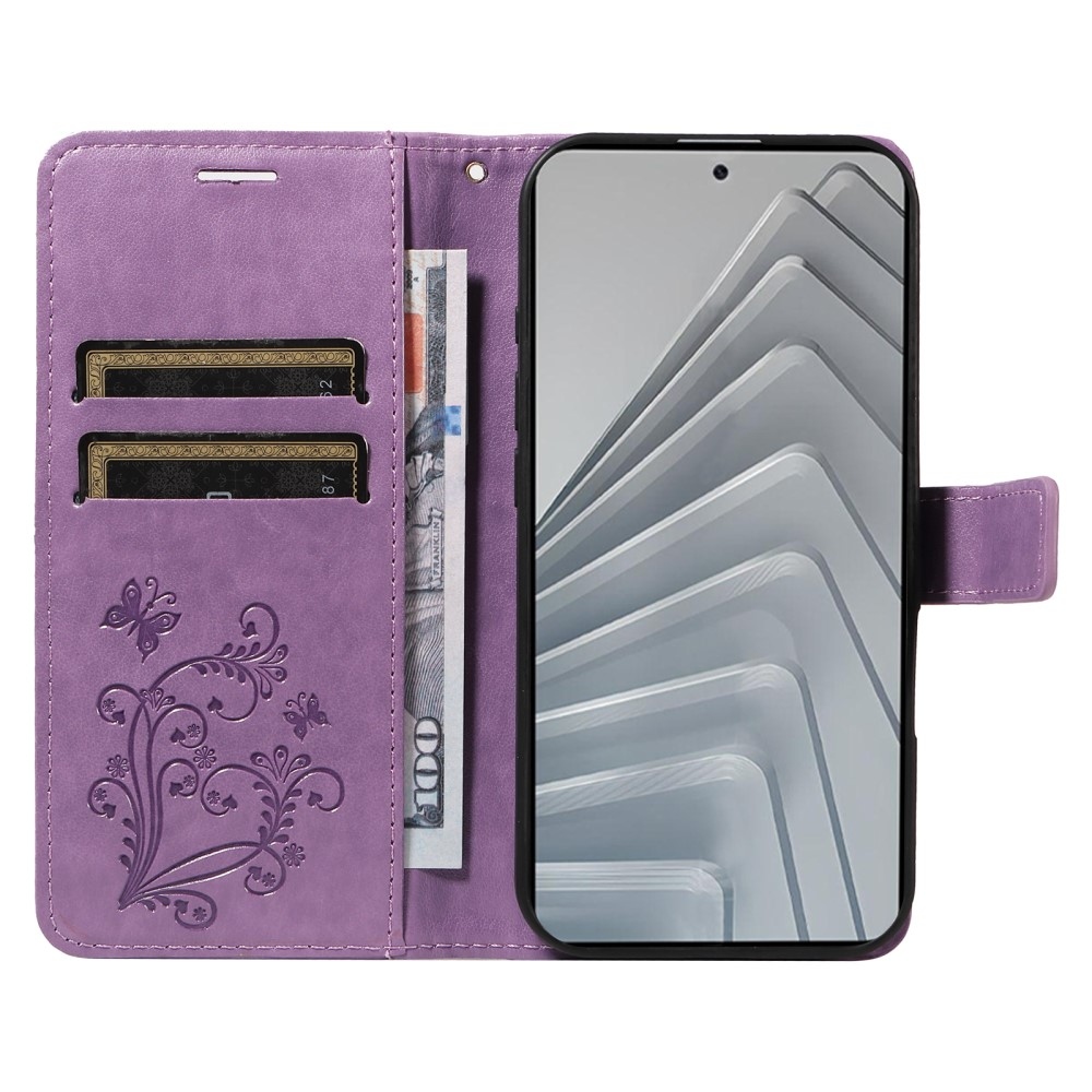 Big Butterfly knížkové pouzdro na Xiaomi Redmi Note 14 - fialové