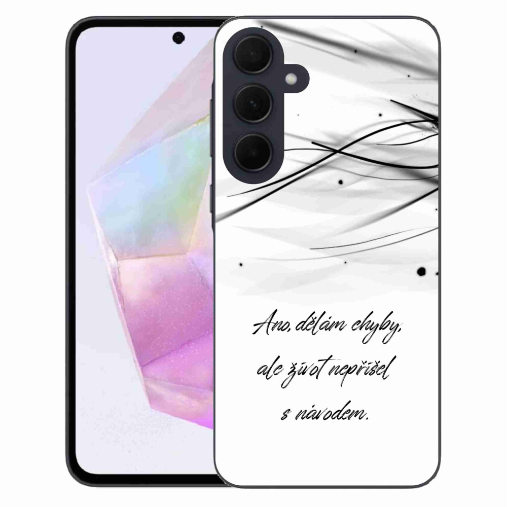 Gelový kryt mmCase na Samsung Galaxy A35 5G - citát bílé pozadí