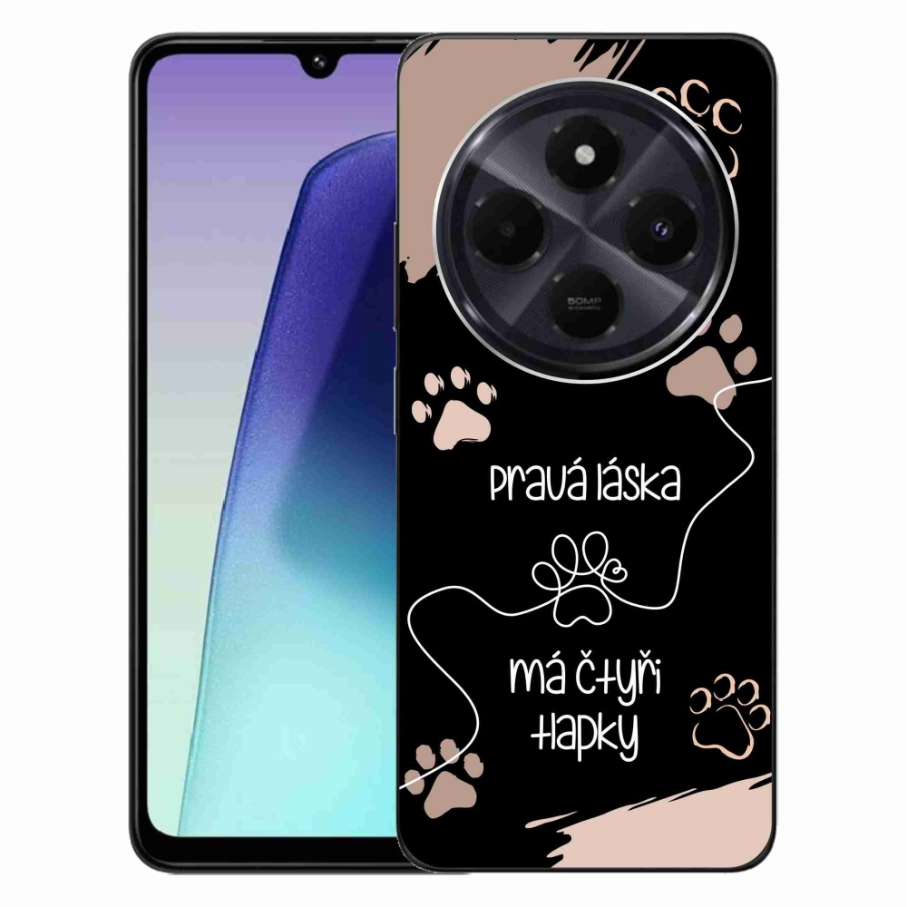 Gelový kryt mmCase na Xiaomi Redmi 14C/Poco C75 - psí motiv 1 černé pozadí