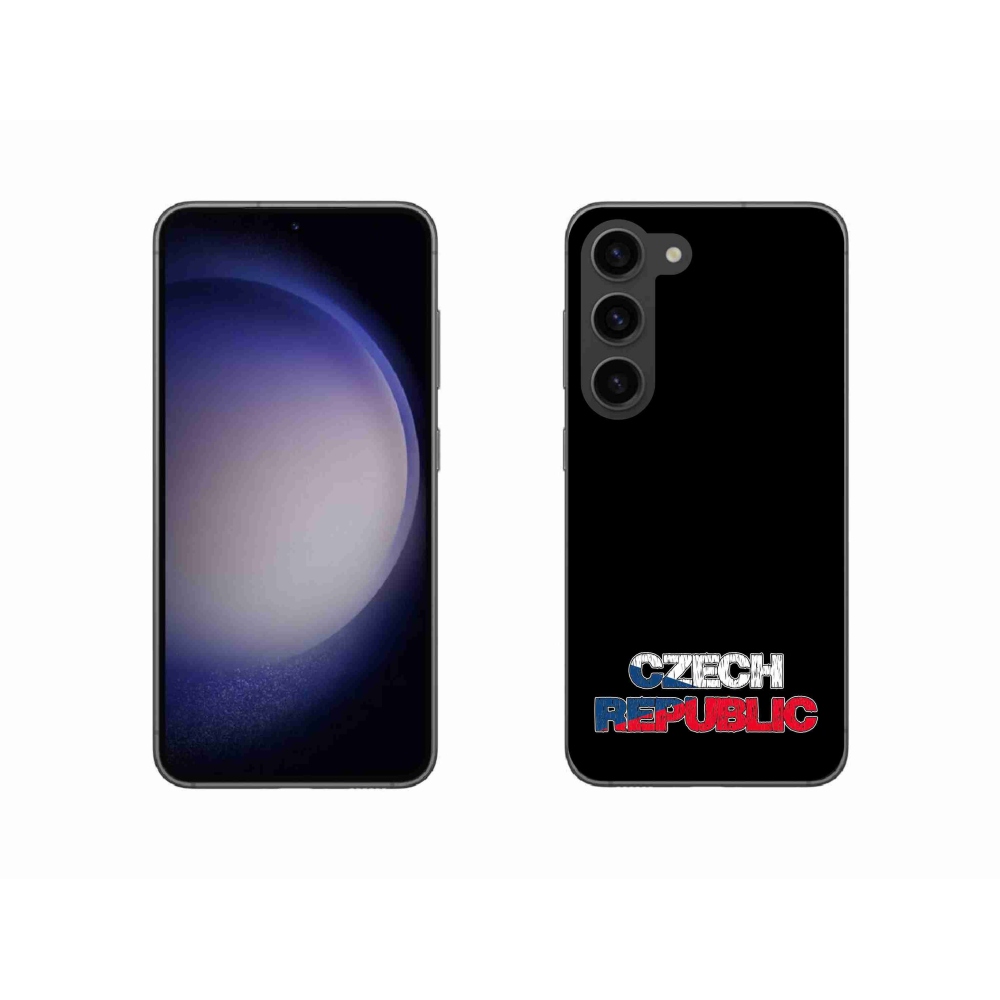 Gelový kryt mmCase na Samsung Galaxy S23 5G - Czech Republic černé pozadí