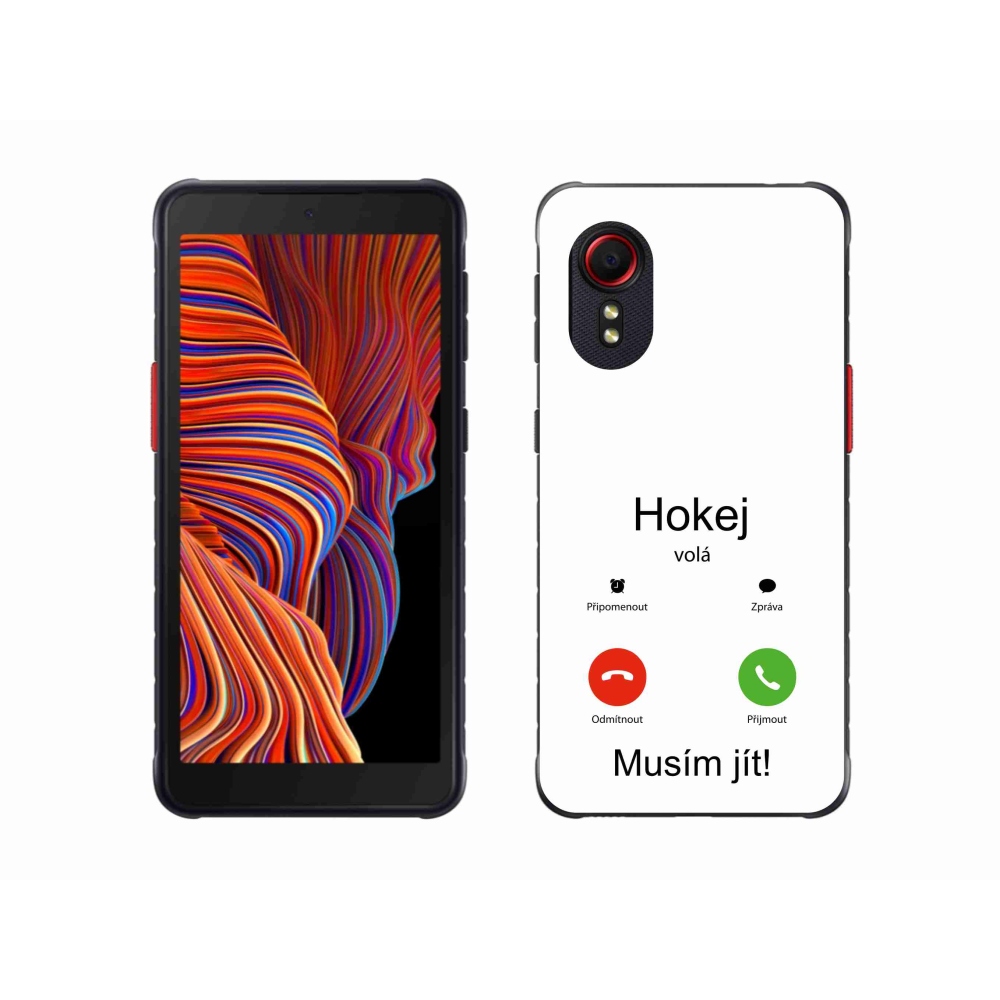 Gelový kryt mmCase na Samsung Galaxy Xcover 5 - hokej volá bílé pozadí
