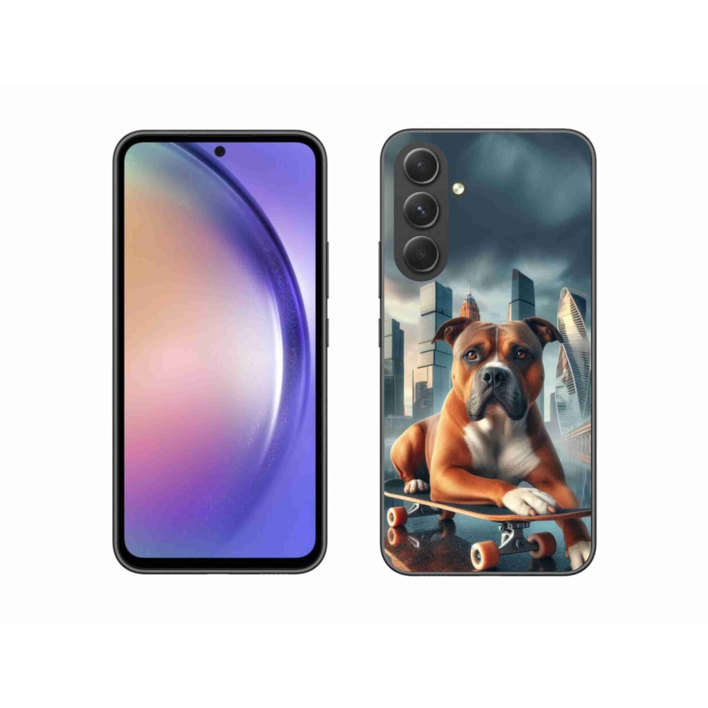 Gelový kryt mmCase na Samsung Galaxy A54 5G - pes na skateboardu