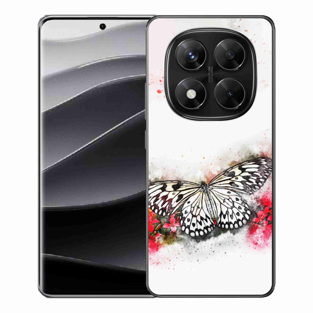 Gelový kryt mmCase na Xiaomi Redmi Note 14 Pro 5G/Poco X7 5G - černobílý motýl