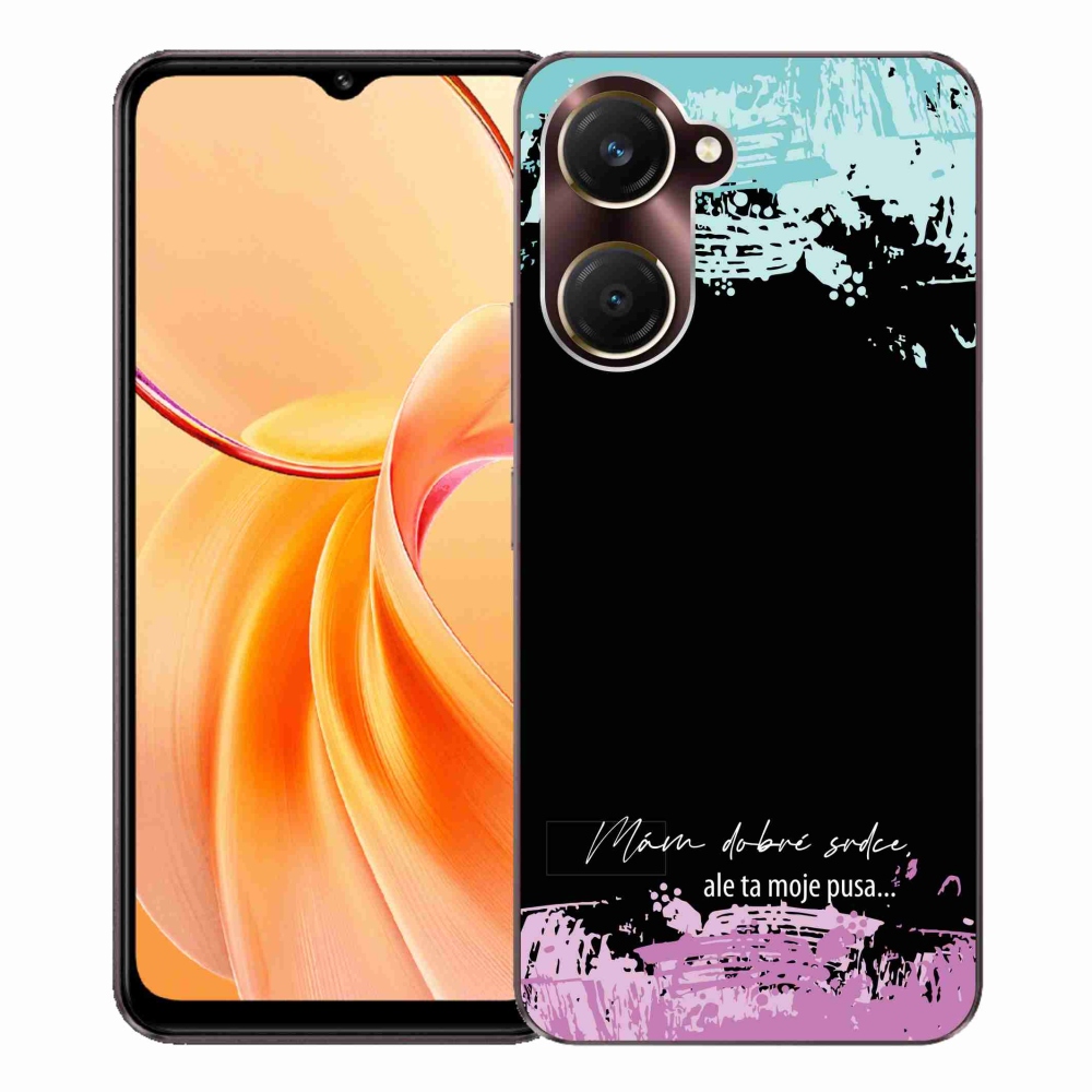Gelový kryt mmCase na Vivo Y28s 5G - vtipný text 3 černé pozadí
