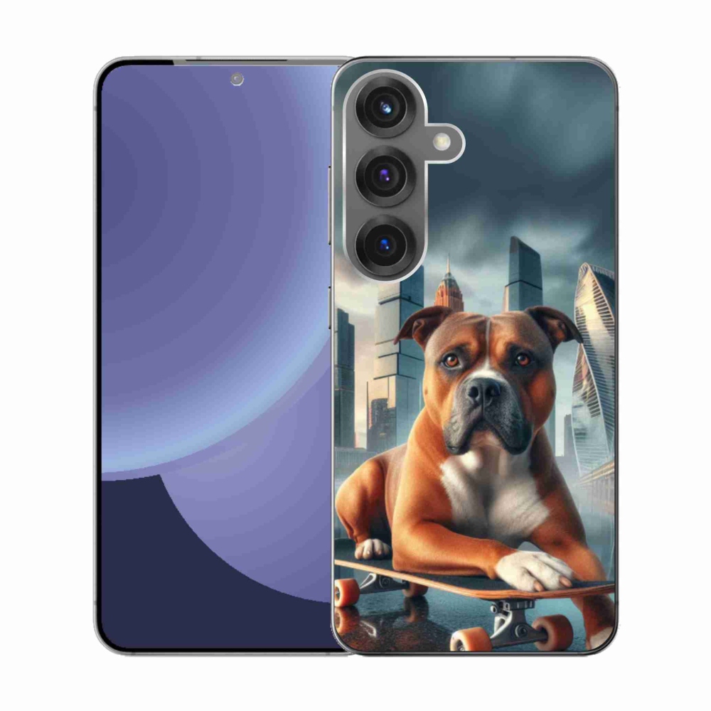 Gelový kryt mmCase na Samsung Galaxy S25 - pes na skateboardu
