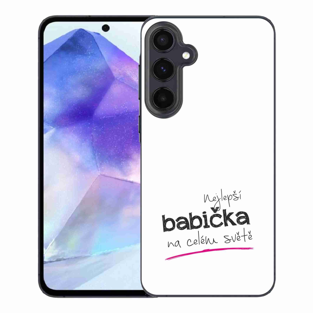 Gelový kryt mmCase na Samsung Galaxy A55 5G - nejlepší babička 4 bílé pozadí