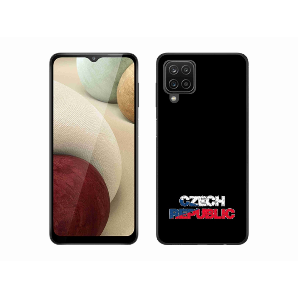 Gelový kryt mmCase na Samsung Galaxy A12 - Czech Republic černé pozadí