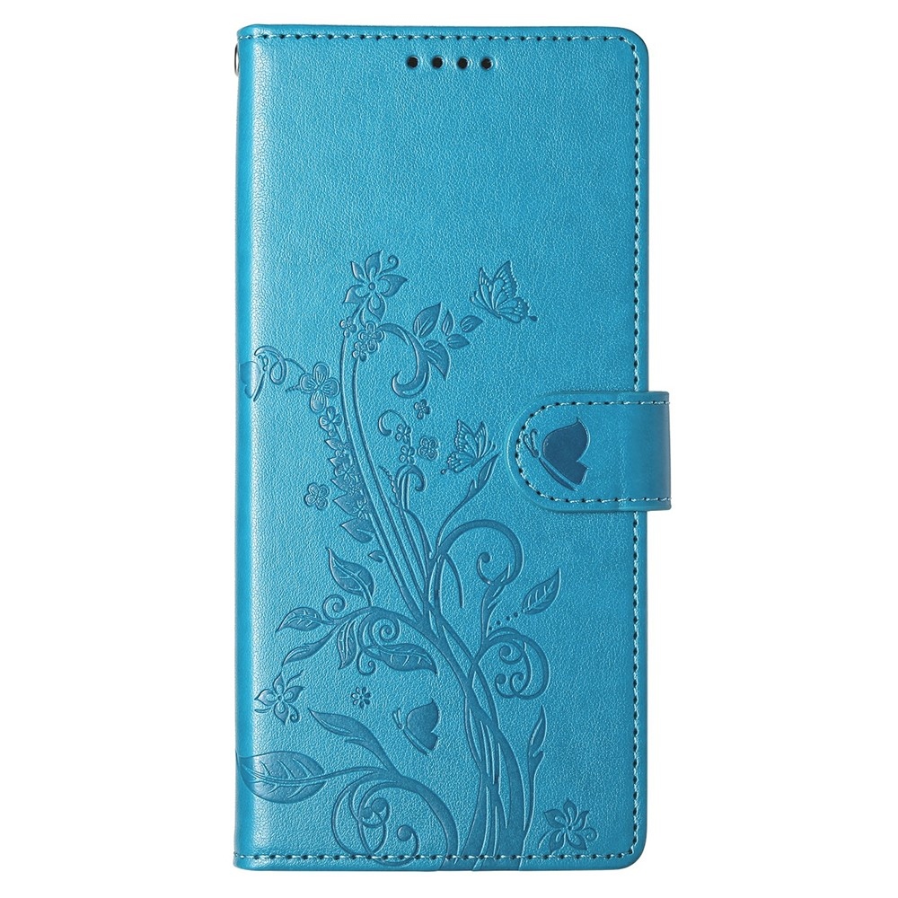 Flowery knížkové pouzdro na Xiaomi Redmi 15 5G (169mm) - modré