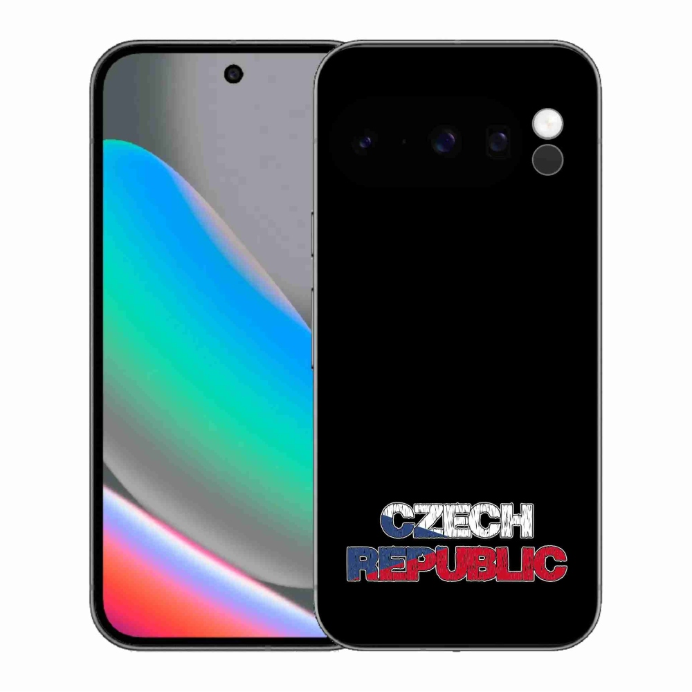 Gelový kryt mmCase na Google Pixel 10 Pro - Czech Republic černé pozadí