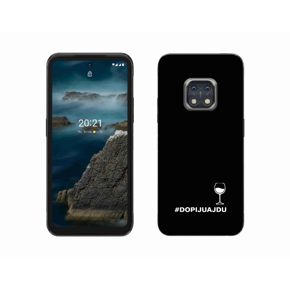 Gelový kryt mmCase na Nokia XR20 - vinný motiv černé pozadí