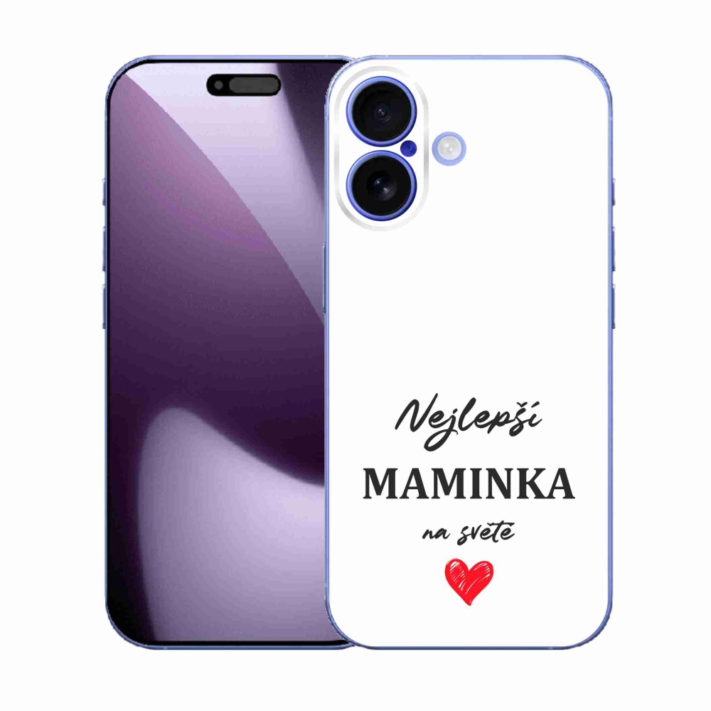 Gelový kryt mmCase na iPhone 17 - nejlepší maminka 1 bílé pozadí