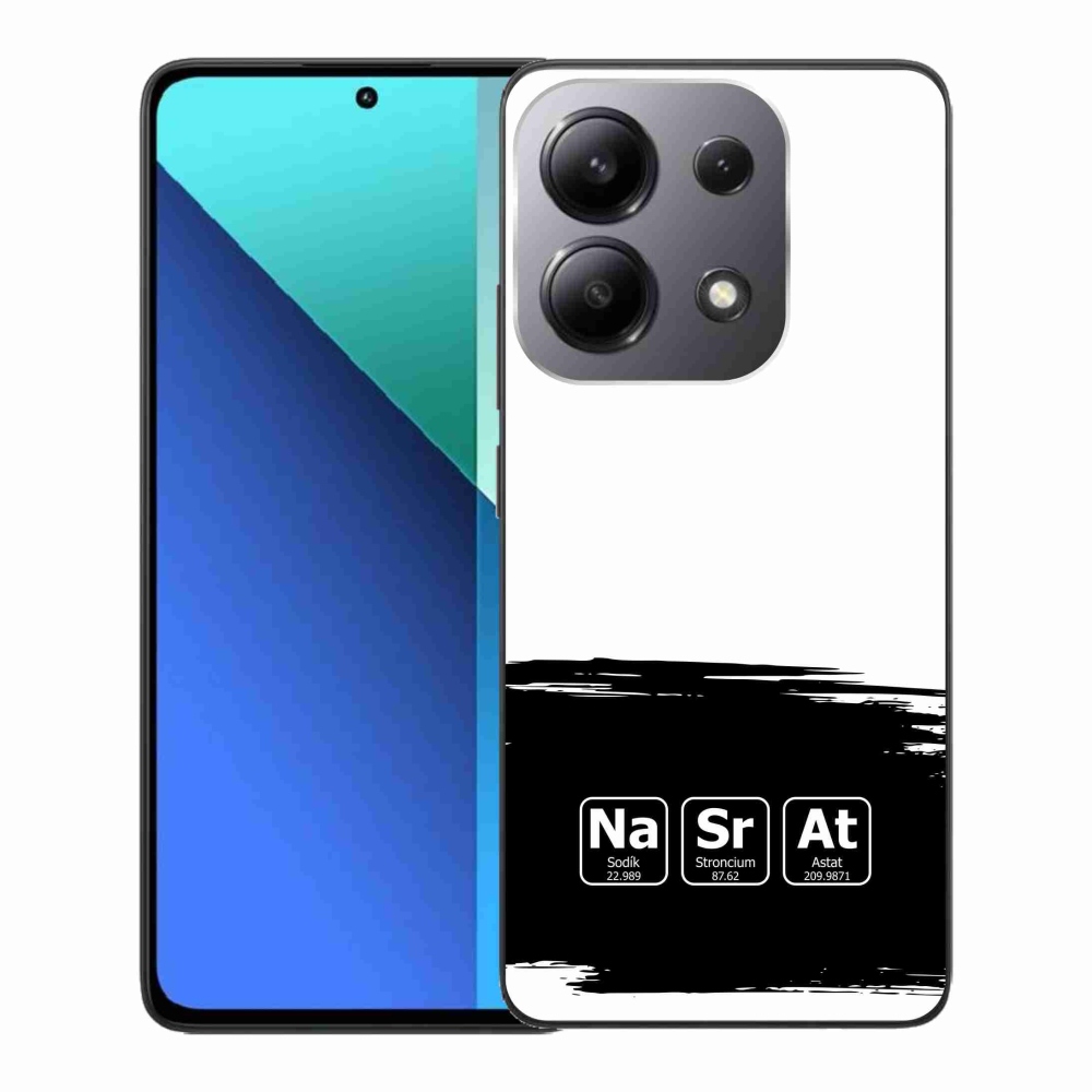 Gelový kryt mmCase na Xiaomi Redmi Note 13 - chemické prvky černobílé pozadí