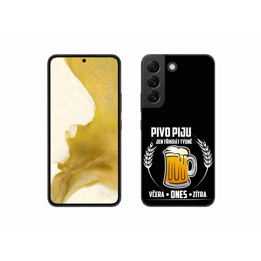 Gelový kryt mmCase na Samsung Galaxy S22 5G - pivní motiv černé pozadí