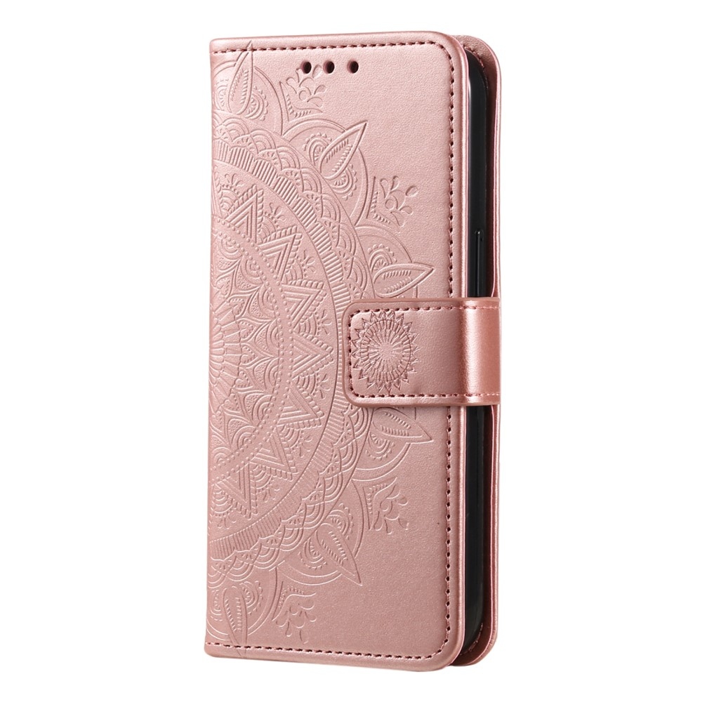 Mandala knížkové pouzdro na Honor Magic 7 Lite 5G - růžovozlaté