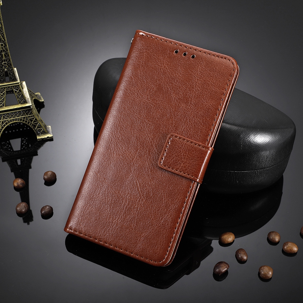Crazy knížkové pouzdro na Xiaomi Poco F7 5G - hnědé