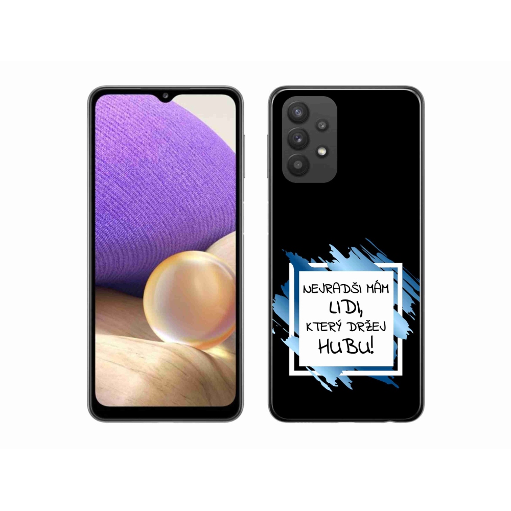 Gelový kryt mmCase na Samsung Galaxy A32 5G - vtipný text 7 bíločerné pozadí