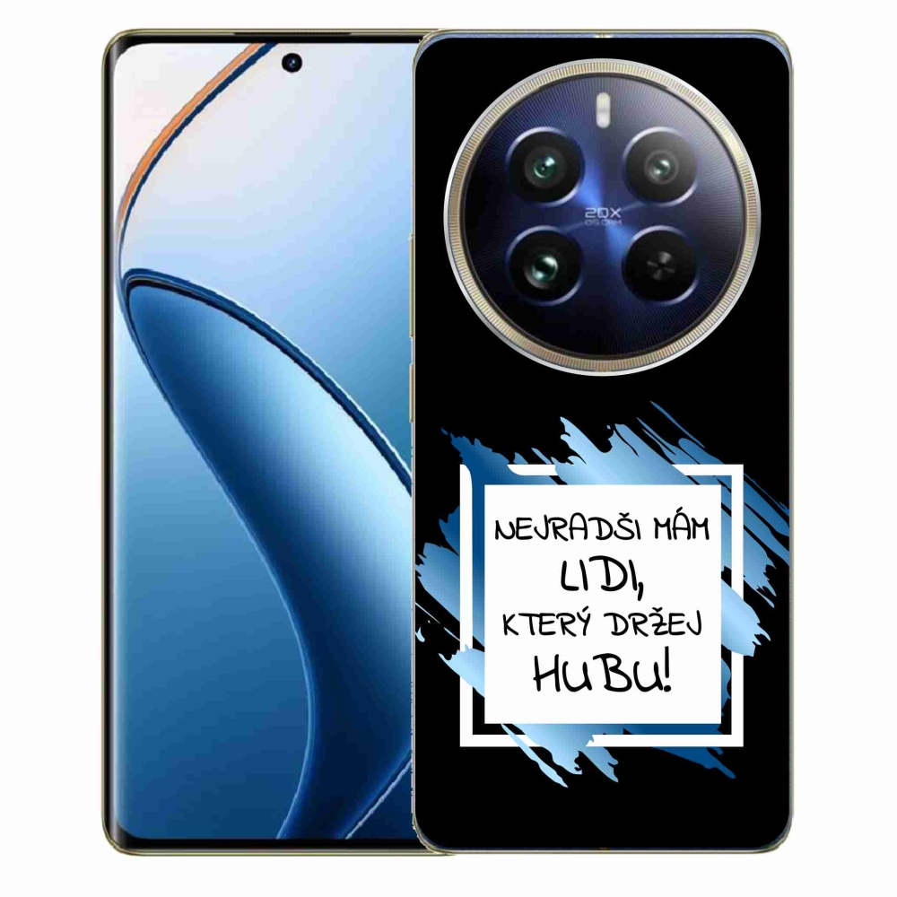Gelový kryt mmCase na Realme 12 Pro 5G/12 Pro+ 5G - vtipný text 7 bíločerné pozadí
