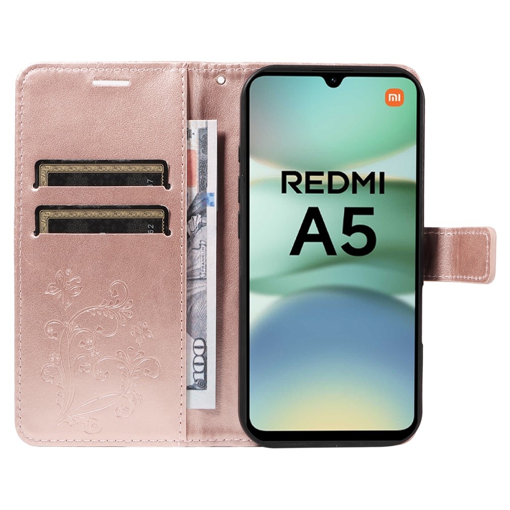 Big Butterfly knížkové pouzdro na Xiaomi Redmi A5 (171.7x77.8x8.3mm) - růžovozlaté
