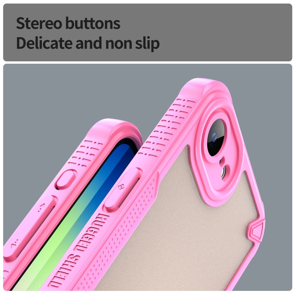 Frosted odolný kryt na iPhone 16e - růžový