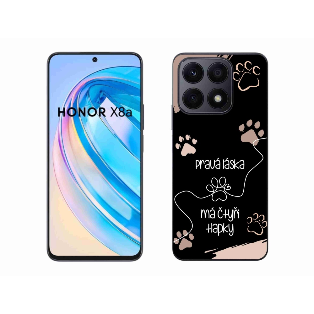 Gelový kryt mmCase na Honor X8a - psí motiv 1 černé pozadí
