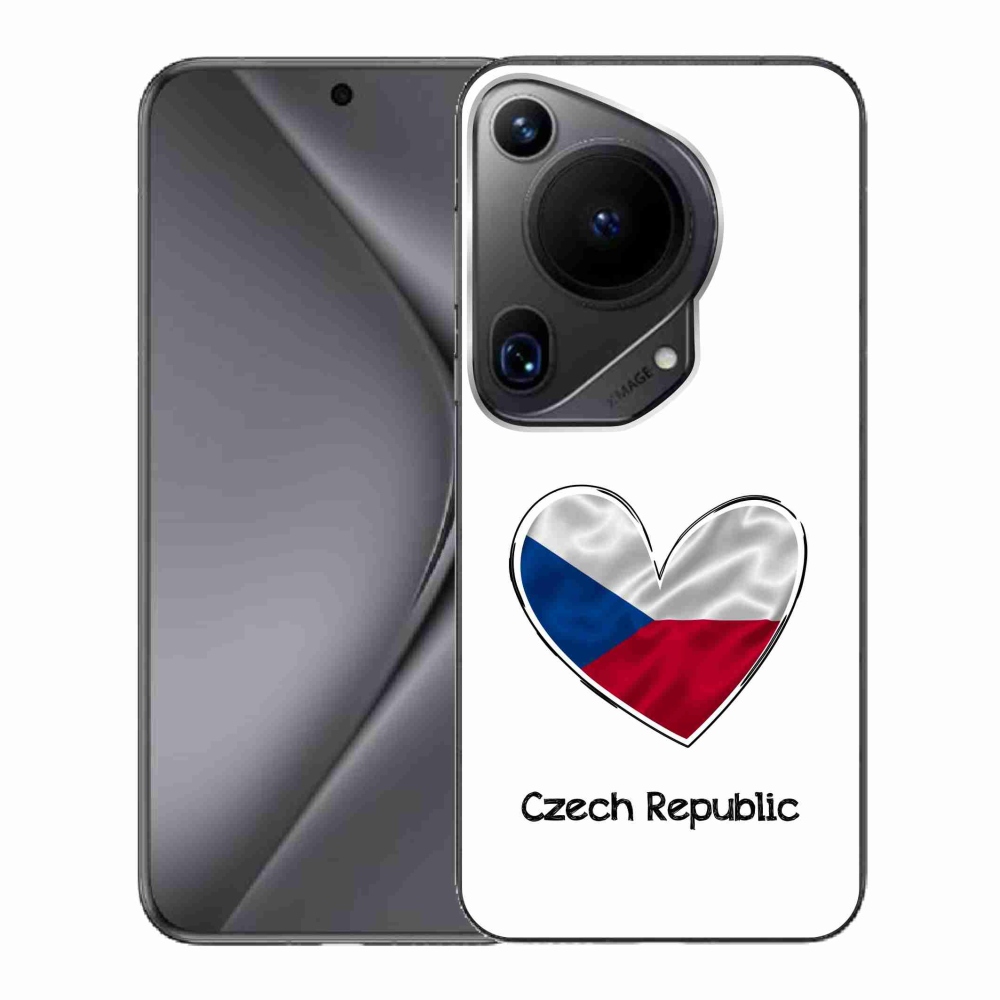 Gelový kryt mmCase na Huawei Pura 70 Ultra - vlajka srdce bílé pozadí