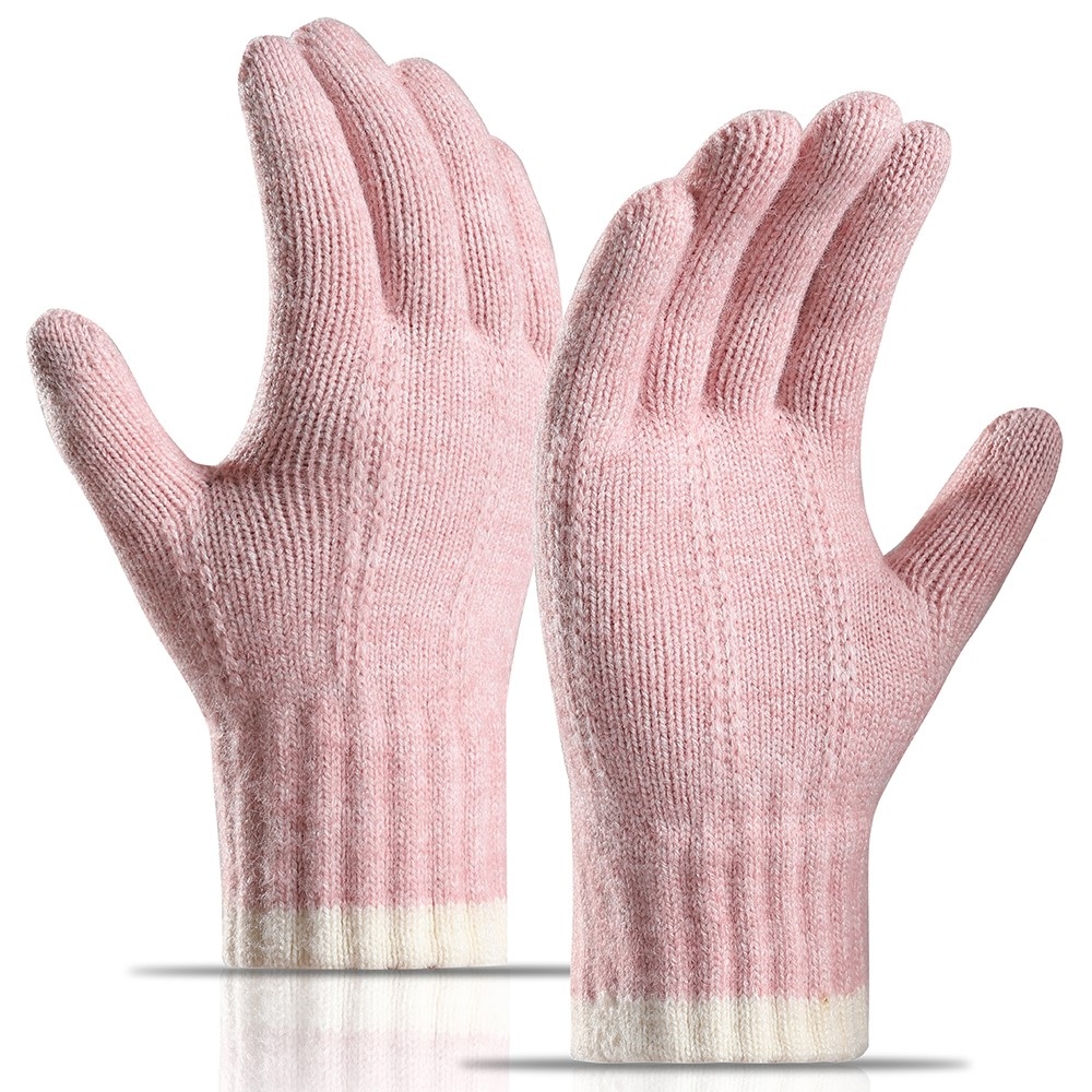 Decor dámské dotykové zimní rukavice - růžové