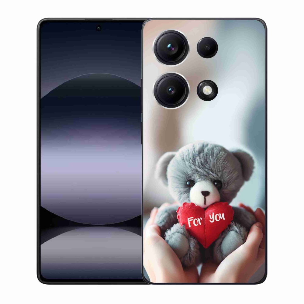 Gelový kryt mmCase na Xiaomi Redmi Note 14S - medvídek pro zamilované