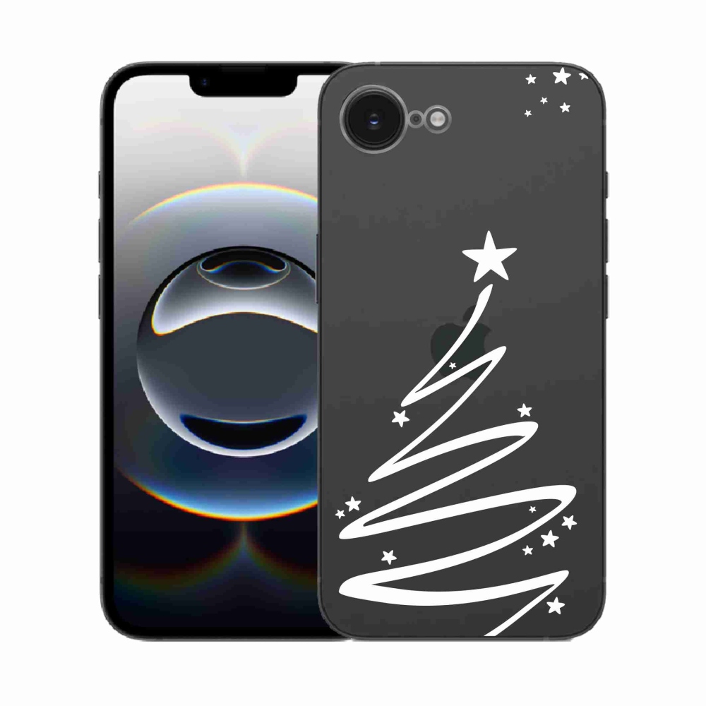 Gelový kryt mmCase na iPhone 16e - bílý stromeček na průhledném pozadí