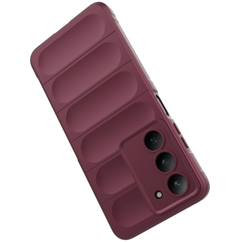 Rugg odolný gelový obal na Realme 14x 5G - vínový