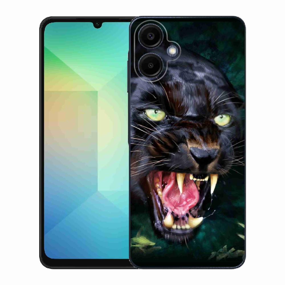 Gelový kryt mmCase na Samsung Galaxy A06 4G - rozzuřený černý panter