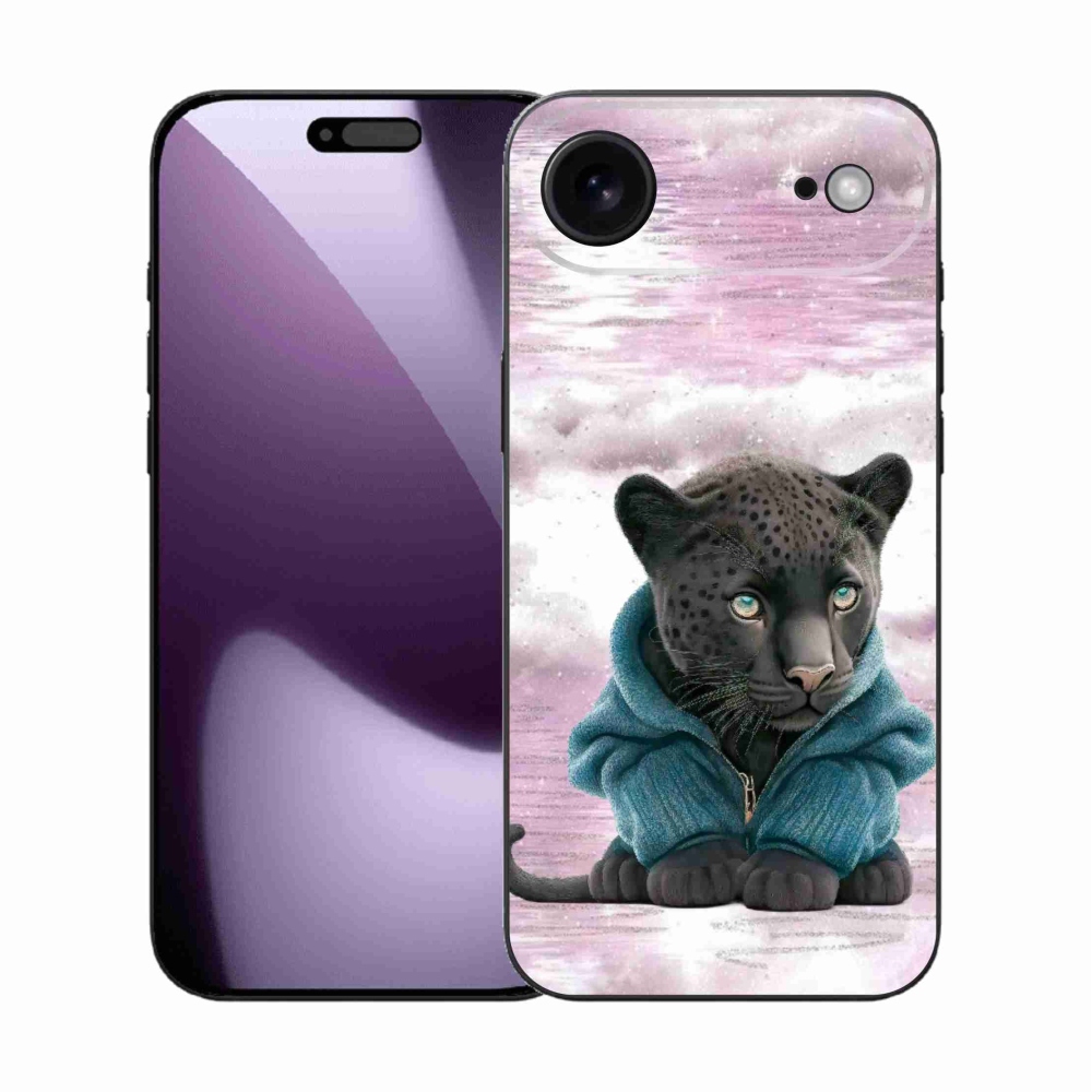 Gelový kryt mmCase na iPhone 17 Air - černý panter ve svetru