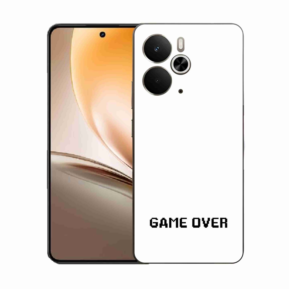 Gelový kryt mmCase na Realme 14 5G - game over bílé pozadí