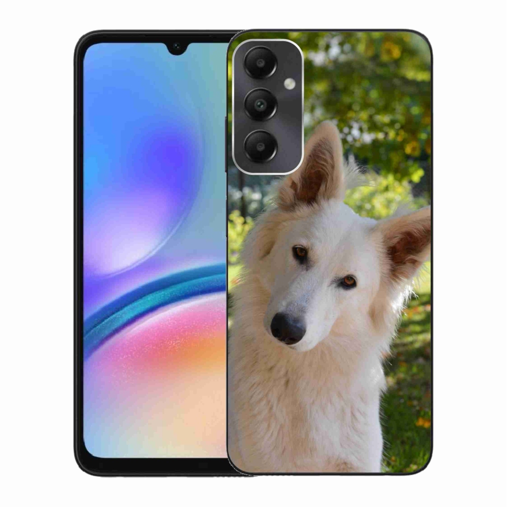 Gelový kryt mmCase na Samsung Galaxy A05s - bílý švýcarský ovčák 1