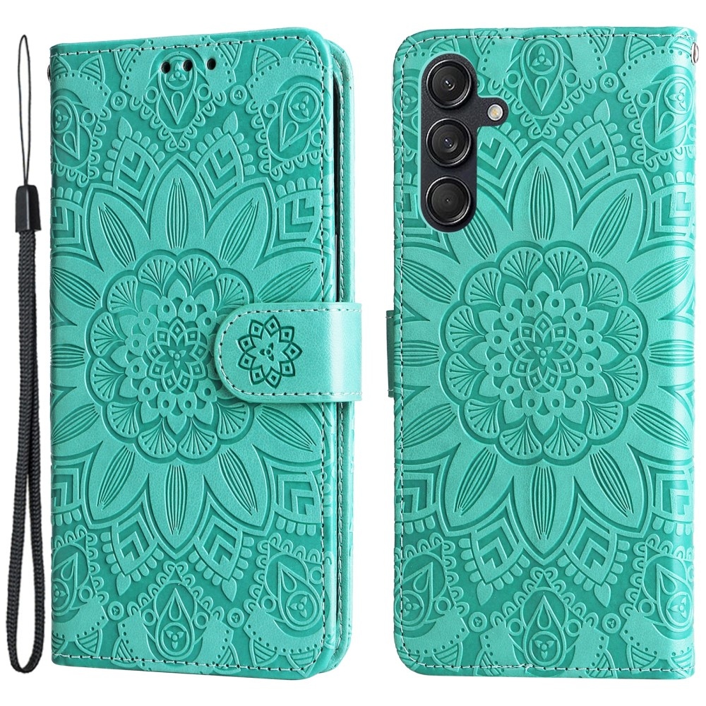 Sunflower knížkové pouzdro na Samsung Galaxy M55 5G - modrozelené