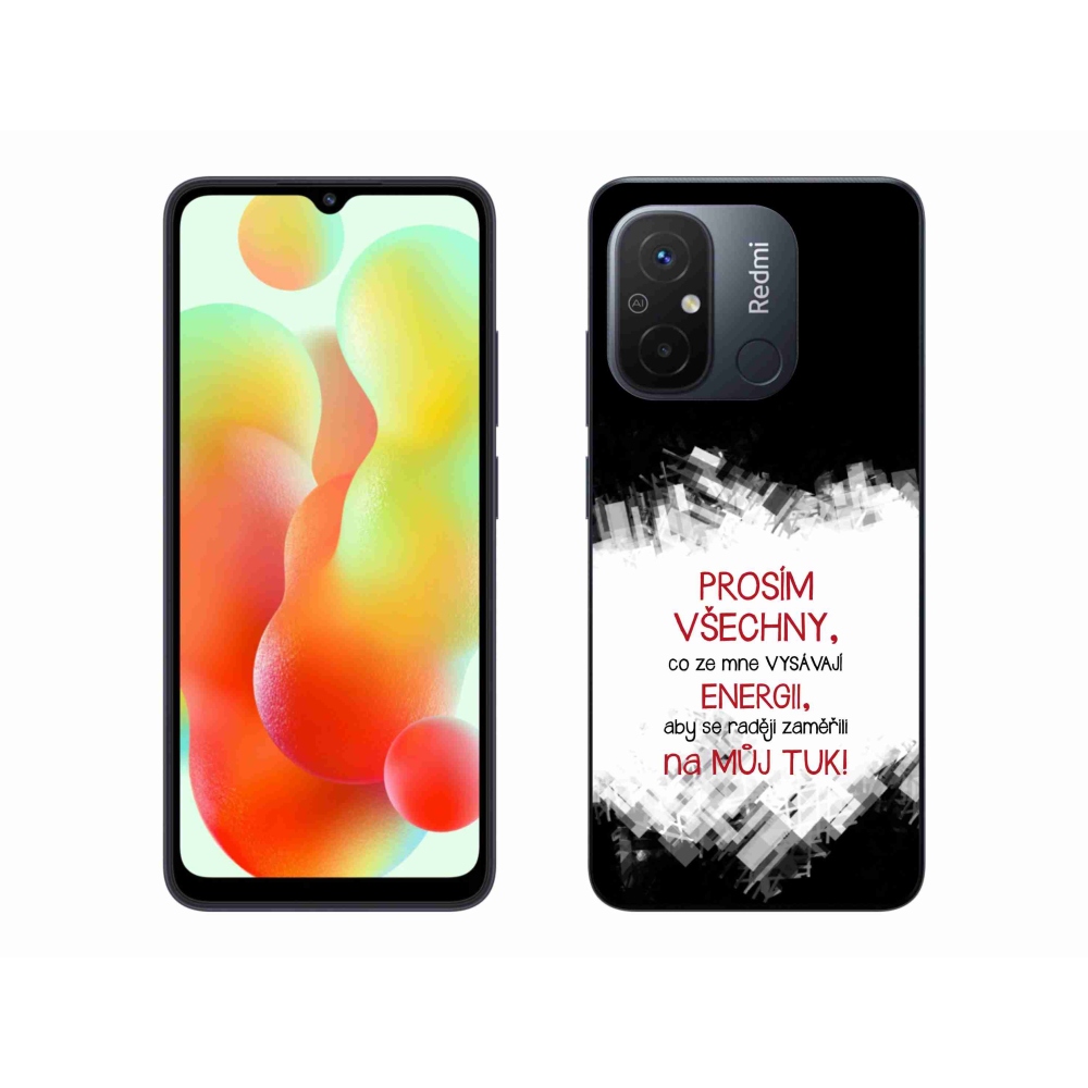 Gelový kryt mmCase na Xiaomi Redmi 12C - vtipný text 1 červený