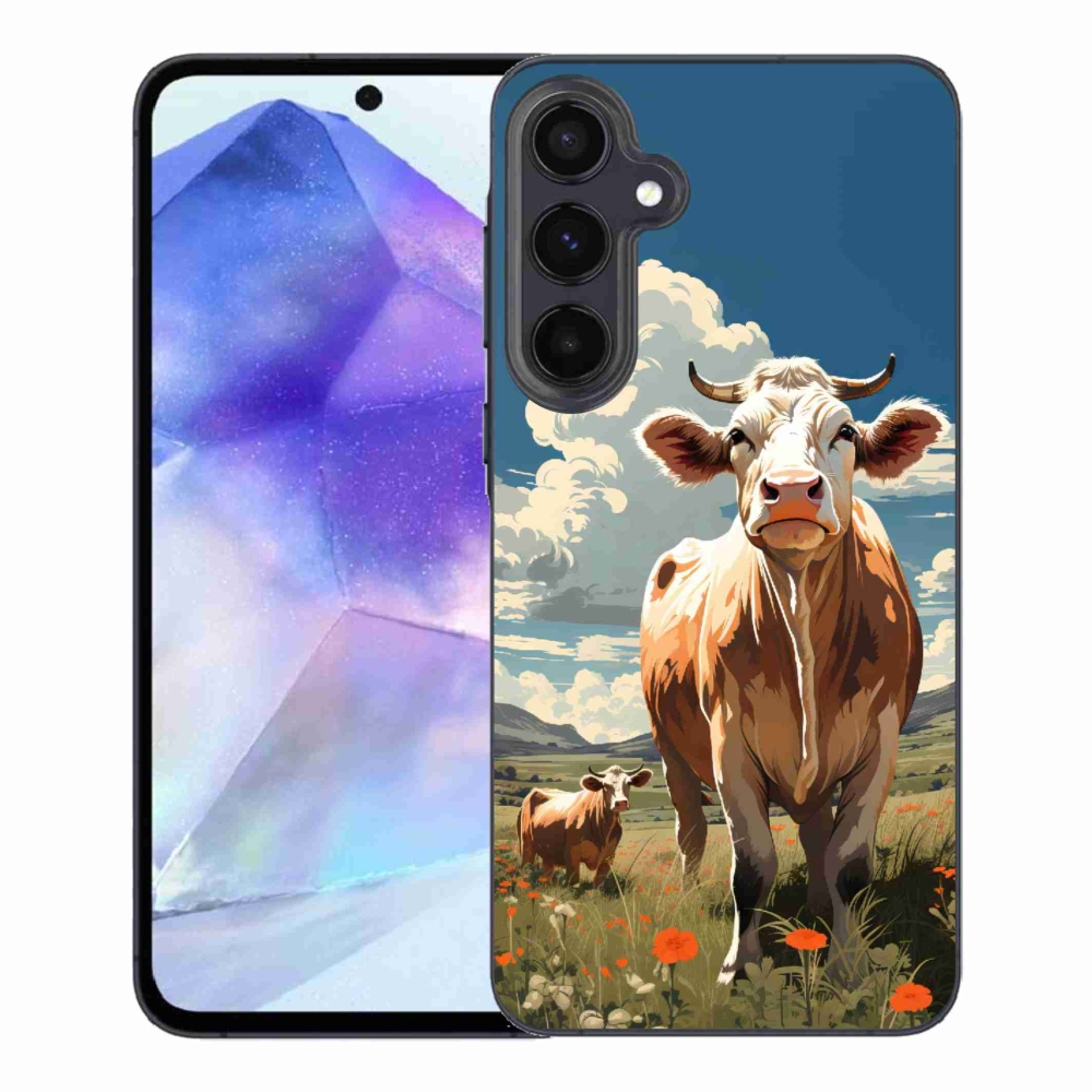 Gelový kryt mmCase na Samsung Galaxy A55 5G - krávy na louce