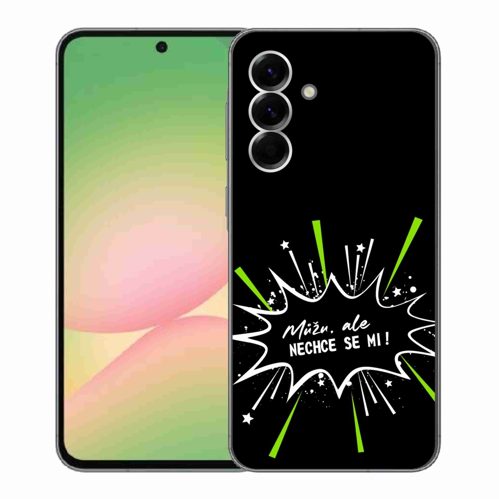 Gelový kryt mmCase na Samsung Galaxy A56 5G - vtipný text 11 černé pozadí