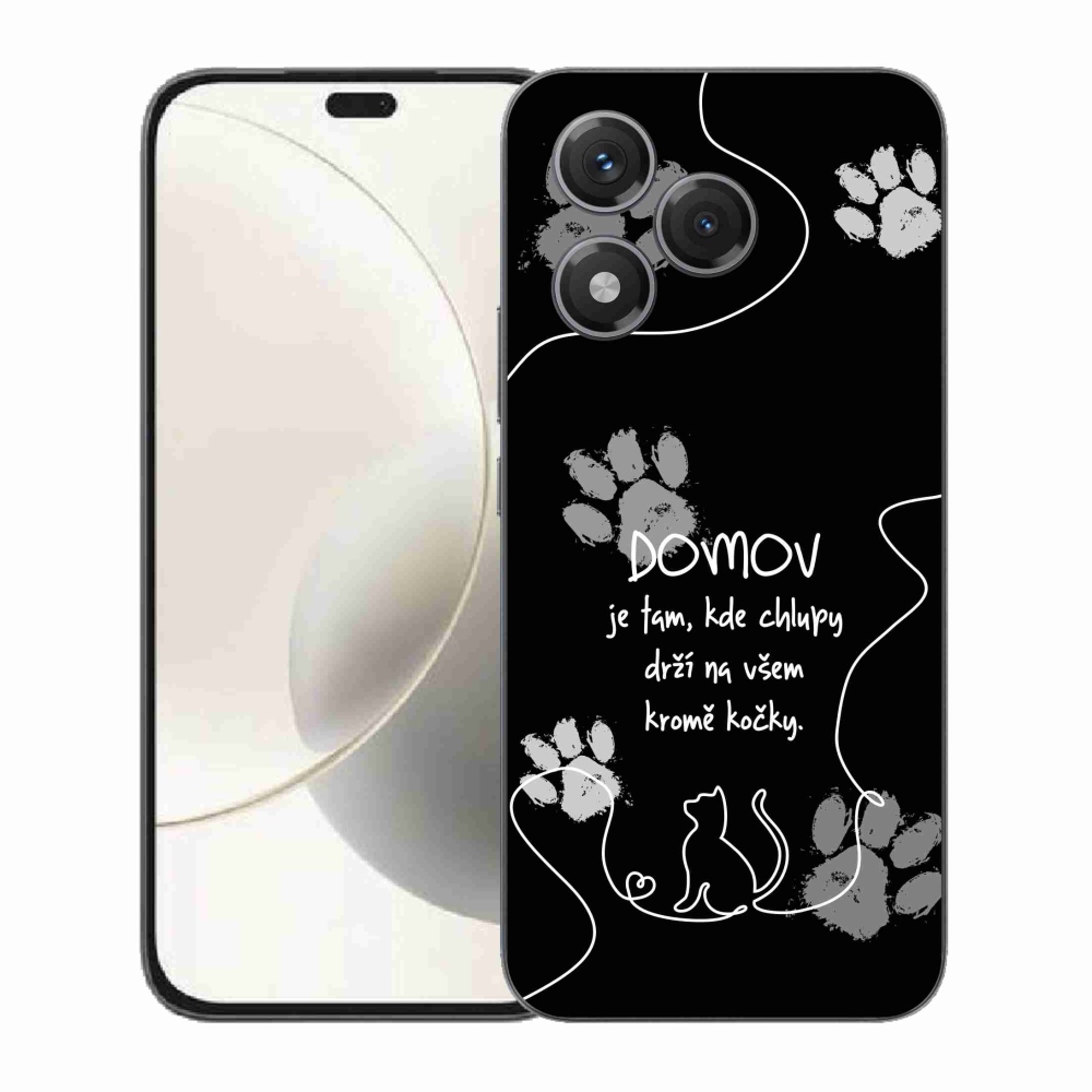Gelový kryt mmCase na Honor 400 Lite - kočičí motiv černé pozadí